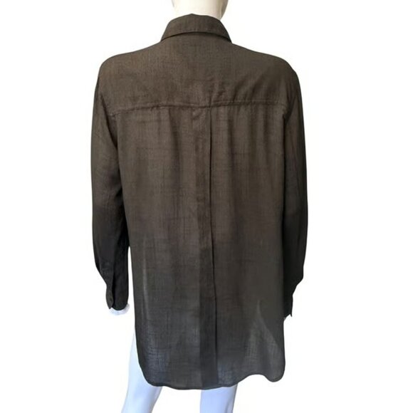 Free People That's A Wrap Tunic Womens S/P Brown Button Down - Picture 2 of 3